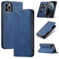 thumbnail image 1 of Funda de piel con textura de piel de becerro para iPhone 11 Pro Max, azul, 1 of 5