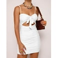 thumbnail image 3 of DOPI Women's Sexy Bodycon Cut Out Ruched Backless Spaghetti Strap Mini Club Party Dresses, 3 of 6