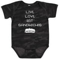 thumbnail image 3 of Inktastic Live Love Sandwiches Boys or Girls Baby Bodysuit, 3 of 5