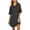 Dark Grey, variant on Womens Short Sleeve Nightgown Cotton Sleepwear V Neck Sleep Shirt Color Block Nightshirt, S-XXL