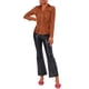 thumbnail image 2 of BLUSA DE SATÉN PARA MUJERES INSPIRE CHIC DE MANGA LARGA CON CUELLO PUNTA Y BOTONES TAMAÑO 2XL COLOR CAFÉ, 2 of 5