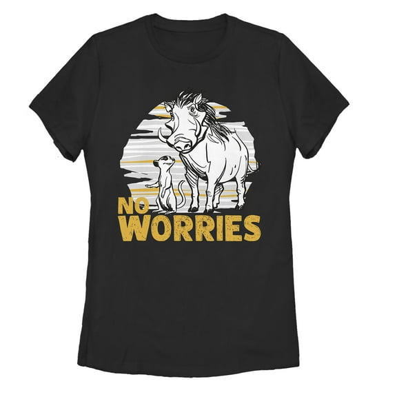 Women's Lion King No Worries Besties  Graphic Tee Black X Large