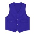 thumbnail image 3 of Haitryli Kids Boys Girls Volunteer Activity Vest Button Side Pockets Waistcoat Waiter Bartender Uniform Blue 14-16, 3 of 7