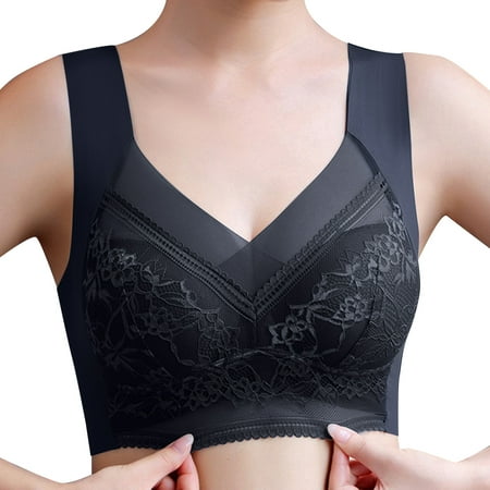Blphud Womens Clearance Sale Womens Bras Sports Bras for Women Soft Lingerie for Women Underwire Women Full Cup Thin Underwear Plus Size Wireless Sports Bra Lace Bra Cup Large Size Bras Black XXXL