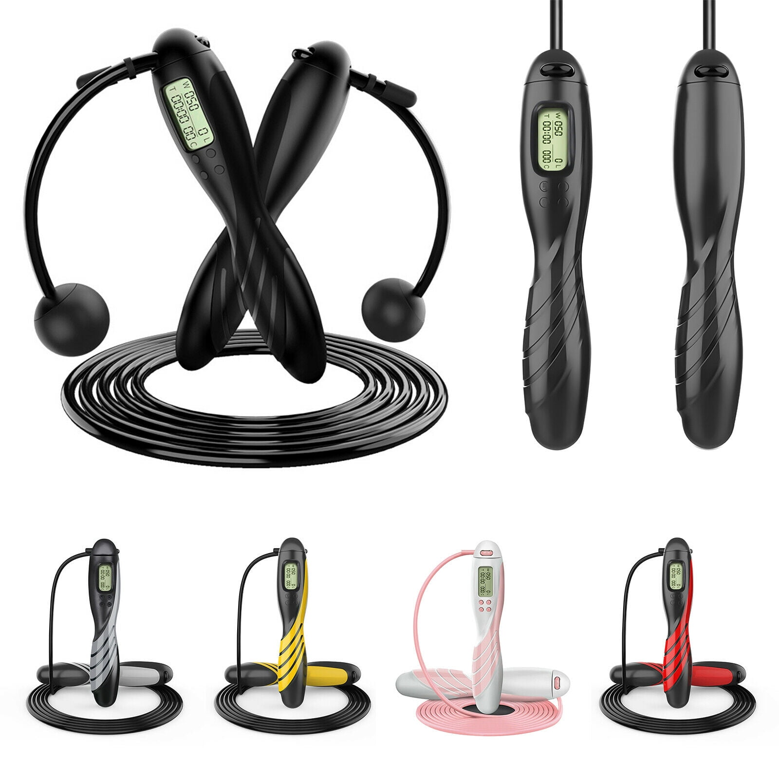Adjustable Digital Fitness With Calorie Counter Electronic Counting Jump Rope 