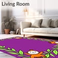 thumbnail image 2 of ODIKA 4'x6' Machine Washable Non-Slip Area Rug, Swinging Primate Friends Circular Playmat Tufted Cartoon High Traffic Rug, Purple, 720797, 2 of 7