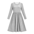 thumbnail image 5 of Livrdious Fall Dresses for Women Long Sleeve A Line Striped Dress Womens Casual Midi Flowy Dresses, 5 of 6