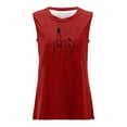 thumbnail image 4 of T-Shirt Décontracté Sans Manches pour Femmes, Col Rond, avec Imprimé Floral - pour Usage Quotidien, 4 of 4