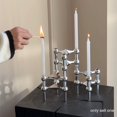 thumbnail image 2 of Candelabro de Plata con Estructura Molecular Metálica, Centro de Mesa, Decoración para Sala de Estar, Regalo, Candelabro para el Hogar, 2 of 7