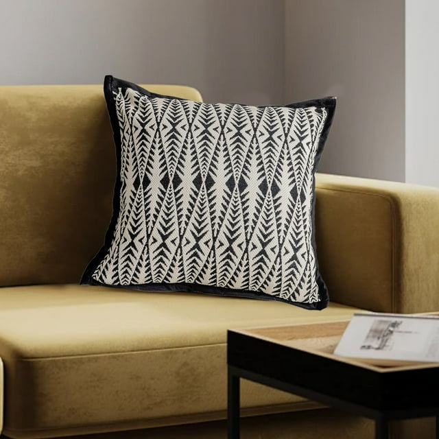 Cojín decorativo de chenilla para sofá y cama, 45 x 45 cm, color gris, con relleno de alta elasticidad, ideal para sala de estar, dormitorio o ventana.