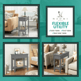 thumbnail image 5 of Naomi Home Roxy Narrow Side Table with Flip Top Storage, Slim Nightstand with Shelf for Small Spaces - Gray, 5 of 8