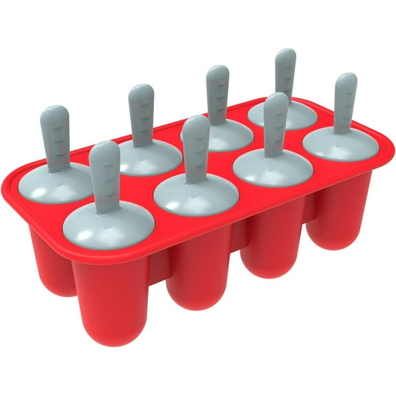 Toddler Popsicles Molds, 8-Cavity Silicone Ice Popsicle Maker, Ice Pop Molds Mini Silicone Popsicle Molds with 8 Reusable Sticks for Kids