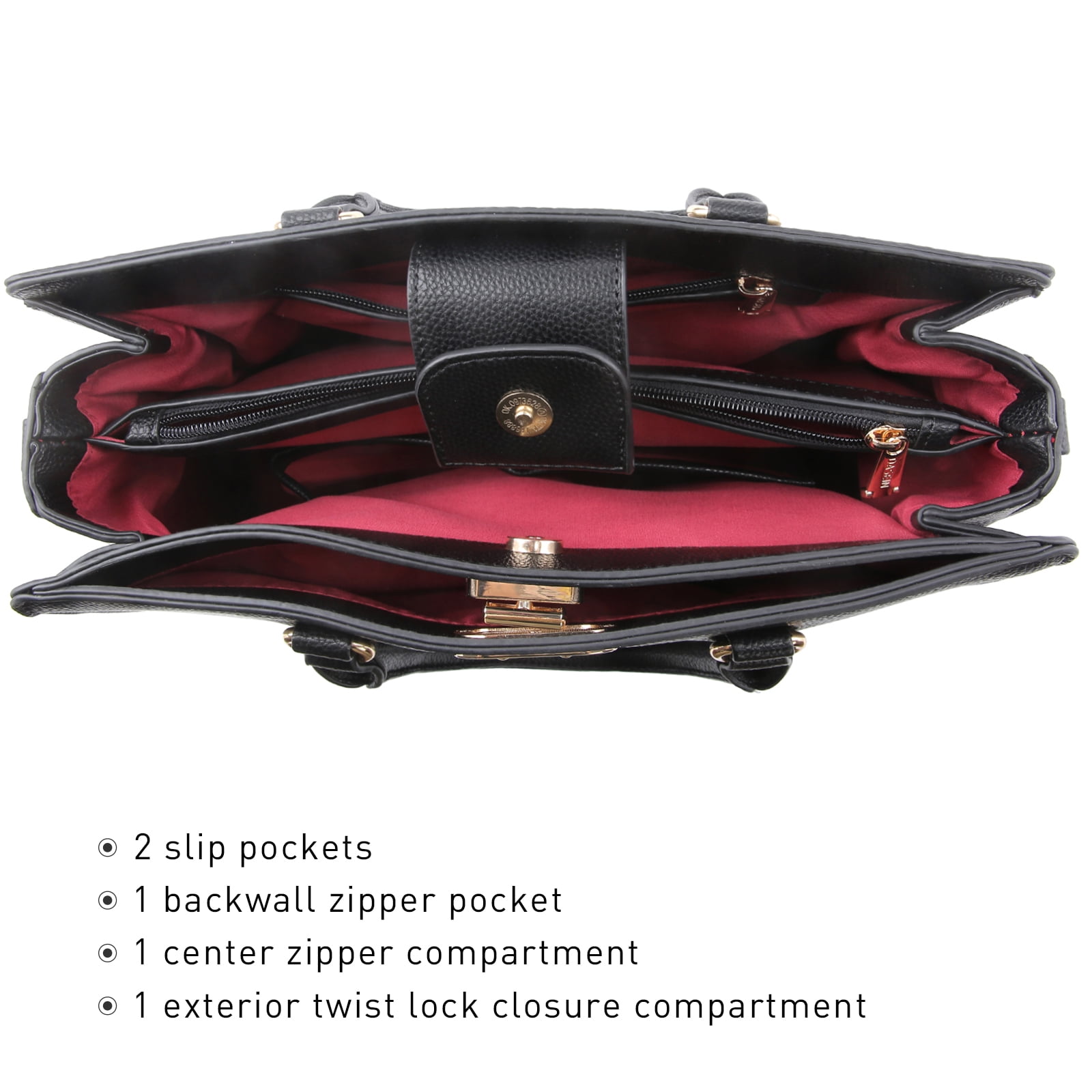 Dasein Women Handbags Fashion Satchel Purses Top Handle Tote Work Bags Shoulder Bags with Matching Clutch