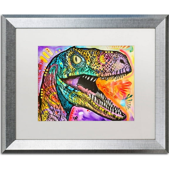 Trademark Fine Art "Raptor" Canvas Art by Dean Russo, White Matte, Silver Frame