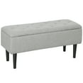 thumbnail image 1 of HOMCOM Ottoman avec Rangement et Pieds en Bois, Ottoman de Rangement 57 L, Gris, 15 Pouces, 1 of 10