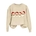 thumbnail image 4 of Xdegoge Christmas Sweatshirts for Women Santa Claus Print Sweatshirt Vintage Xmas Long Sleeve Round Neck Pullover Casual Loose Fitting Tops Xmas Style Clothing, 4 of 4