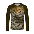thumbnail image 4 of Hombre Unisex Diario Camiseta 3D Estampado Gráfico Estampados Animal Estampado Manga Larga Tops Casual Bloue Pompotops oipoqjl3891, 4 of 8