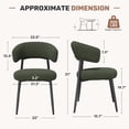 thumbnail image 2 of Hawsaiy Dining Chairs Set of 4, Mid Century Modern Boucle Upholstered Dining Chairs with Curved Backrest, Kitchen Dining Room Chairs with Black Metal Legs, Green, 2 of 8