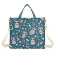thumbnail image 7 of FORMRS Womens Corduroy Tote Bag Crossbody Shoulder Purse Handbag with Detachable Strap, Blue Raccoon Star Pattern, 7 of 7