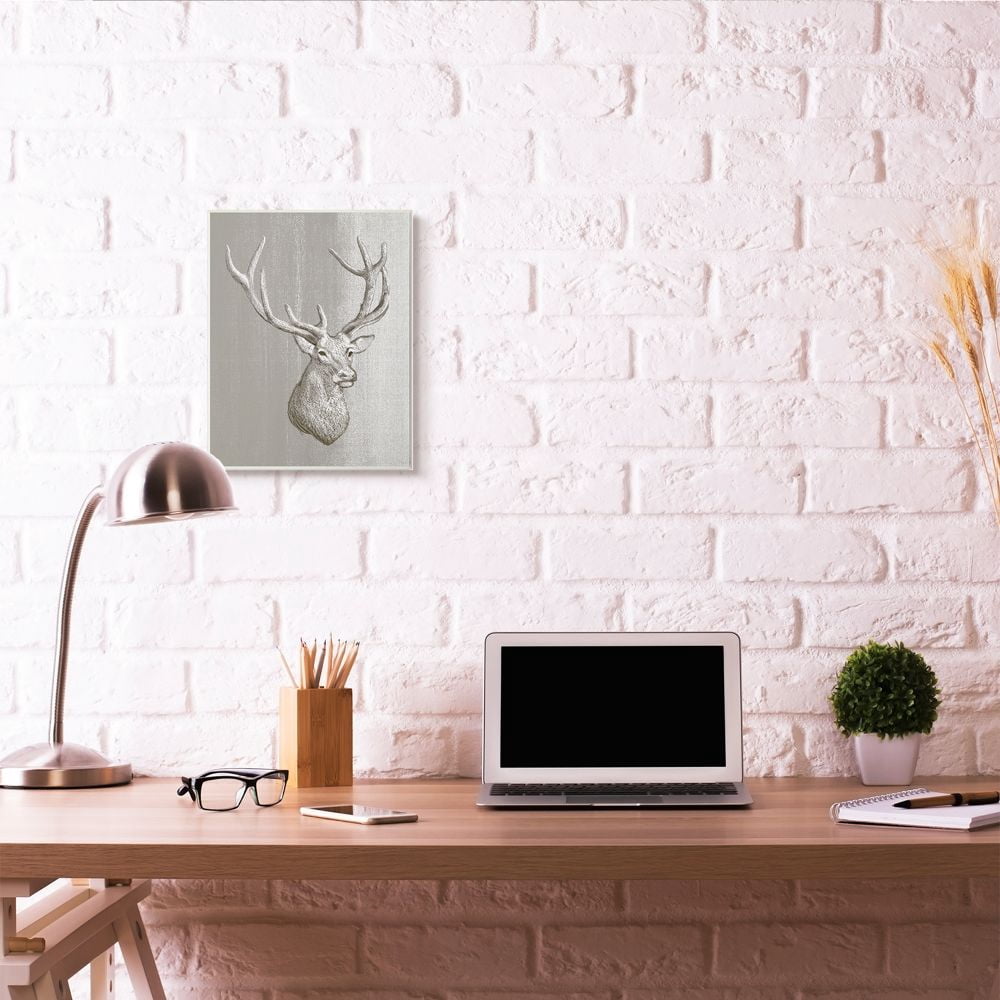 Moose Bust Animal Gray Design Oversized Wall Plaque Art by Ziwei Li