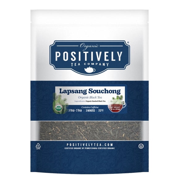 Positively Tea's Organic Lapsang Souchong Black Tea, Loose Leaf, 1 Pound Bag