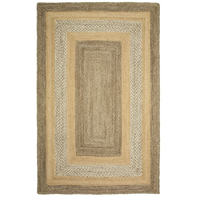 homeroots home decor 395554 4’ x 6’ Tan and Beige Bordered Area Rug