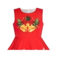 thumbnail image 4 of Robe Fille Rouge Flocon de Neige Cloche de Noël Fête Vacances 4 Ans, 4 of 6