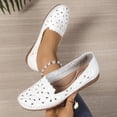 thumbnail image 4 of Xucatan Women's Breathable Loafers, Floral Perforated Faux Leather Flats with Non Slip Sole, Lightweight Casual Slip On Shoes, Versatile Spring Summer Office Footwear Gift, 4 of 9