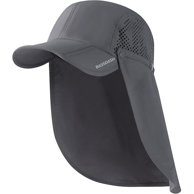 UPF 50+ Foldable Fishing Hat Baseball Cap with Removable Neck Flap Portable for Men Women Golf Hiking
