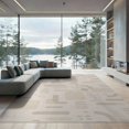 thumbnail image 2 of ODIKA 6'x9' Ivory Modern Geometric Pattern Washable Area Rug Contemporary Minimalist Rounded Rectangle Motif Non-Slip, Easy Care, for Family Room, Living Mater Bedroom, 2 of 7