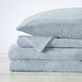 thumbnail image 6 of Great Bay Home Solid Velvet Plush Warm and Cozy Fleece Sheet Set  (Full, Pearl Blue), 6 of 6