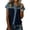 Black01, variant on Women's Fashionable Casual Denim Patchwork Short-sleeved Top, Size S-3XL