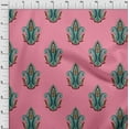 thumbnail image 3 of oneOone Cotton Poplin Medium Pink Fabric Leaves & Paisley Block Craft Projects Decor Fabric Printed By The Yard 56 Inch Wide, 3 of 4
