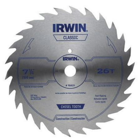 Industrial Steel Circular Blade - Irwin Steel Circular Saw Blade 7-1-4 In. X 32t, 5-8 In. Diamond Arbor