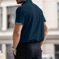 thumbnail image 4 of Breeze Shirts for Men Beer Belly Ultra Comfortable Quick Dry Short Sleeve Casual Collared Stretchy Shirts for Office or Casual Blue XL, 4 of 5
