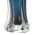 thumbnail image 5 of DecMode 15" Abstract Ombre Tulip Dark Blue Glass Vase with Clear Base, 5 of 9