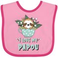 thumbnail image 3 of Inktastic Teacup Raccoon I Love My Papou Boys or Girls Baby Bib, 3 of 4