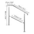 thumbnail image 2 of VEVOR Stainless Steel Transitional Handrail fit for Level Surface and 1 to 3 Adjustable Stair Indoor Outdoor Step Railings 220lb Capacity W/Installation Kit Porch DIY, Silver, 2 of 9