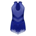 thumbnail image 2 of MSemis Kids Girls Lyrical Dance Costume Modern Sleeveless Contemporary Dance Dress Blue 6, 2 of 5