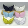 thumbnail image 1 of Alas de ángel multicolores de oro blanco, accesorios para manualidades navideñas, decoración para tartas, alas de plástico de 8/10 cm, 1 of 5