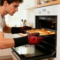 thumbnail image 6 of DwellJoy Heat Resistant Oven Mitts Gloves for Kitchen, High Temperature Protection for Handling Hot Pots Pans, Microwave & Grill Safe, Ergonomic Grip with Soft Cotton Lining, Easy Clean Polyester, 6 of 6