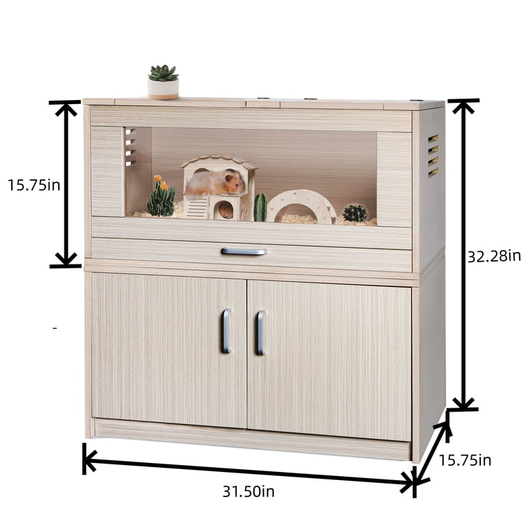 Segmart Deluxe Wooden Hamster Cage with Storage, Openable Top