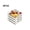 White, variant on 4 Pack Snack Plates with Integrated Sauce Compartment, Plastic Plates for Dumplings Fries Sushi Home Kitchen, Orange