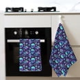 thumbnail image 4 of Disketp Blue Flower Skull Waffle Weave Kitchen Dish Cloth,Super Absorbent Kitchen Dish Towels 16*26 Inches for Dish Rags Washing Dishes, Drying Dishes, 4 of 7