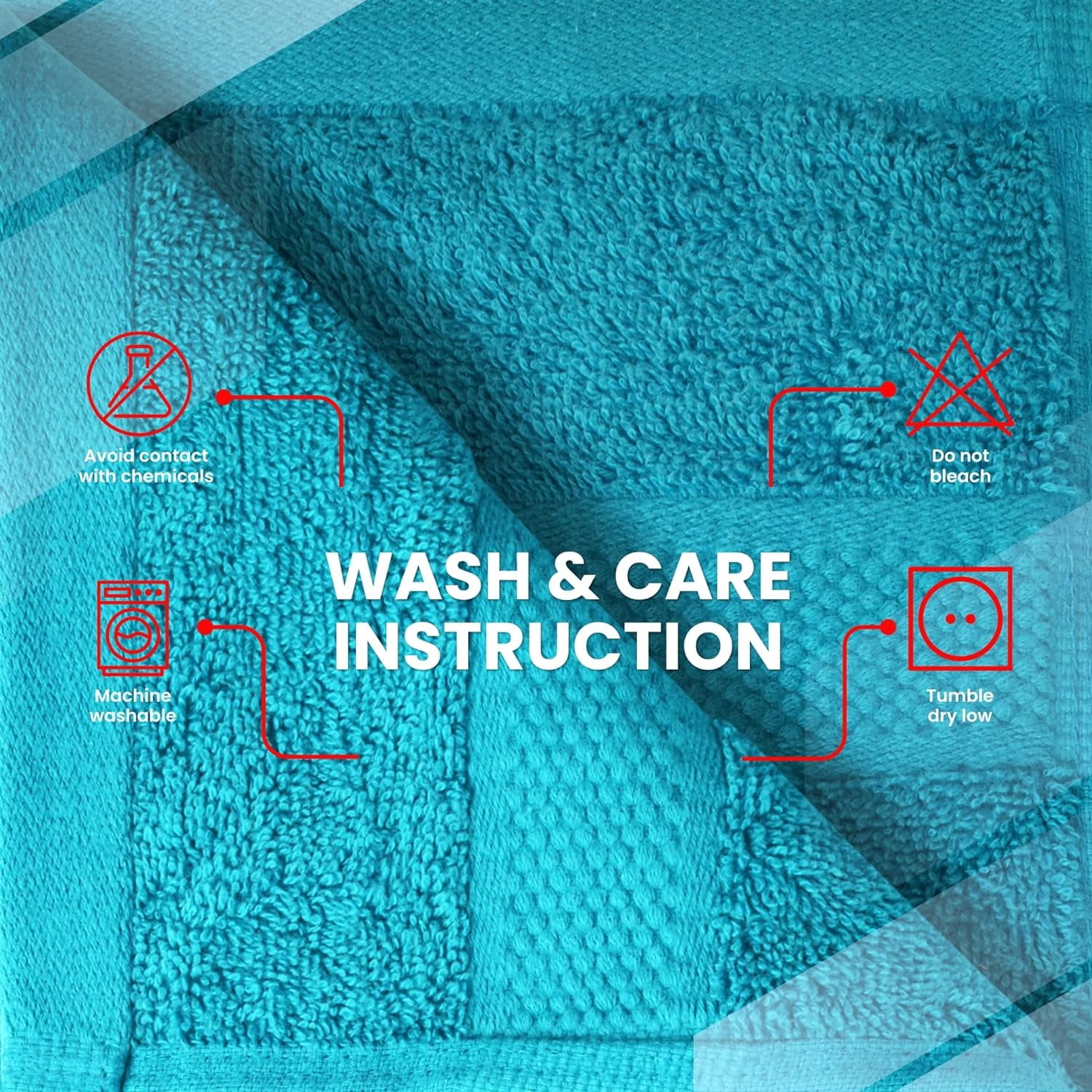 Infinitee Xclusives 12 Pack Premium Teal soft Wash Cloths and Face Towels, 13x13 100% Cotton