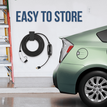 Lectron - 21' J1772 Electric Vehicle Charger with 16A EV NEMA 6-20 Plug - White
