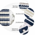 thumbnail image 6 of Navy Blue Khaki Striped Waterproof Fabric Shower Curtain,Gradient Horizontal Lines Waterproof Fabric Shower Curtain for Bathroom Curtains Bathtubs Hotel Shower Curtains with 12 Hooks Long 72x78in, 6 of 8
