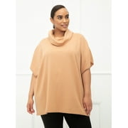 ELOQUII Elements Women's Plus Size Mock Neck Tunic Sweater