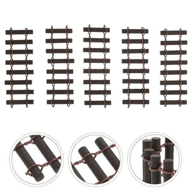 SHOWERORO 5Pcs Mini Fence Model for Tabletop Ornaments and Home Decor 9.5cm Length, 3cm Height