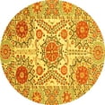 thumbnail image 1 of Ahgly Company Indoor Round Abstract Yellow Modern Area Rugs, 7' Round, 1 of 4